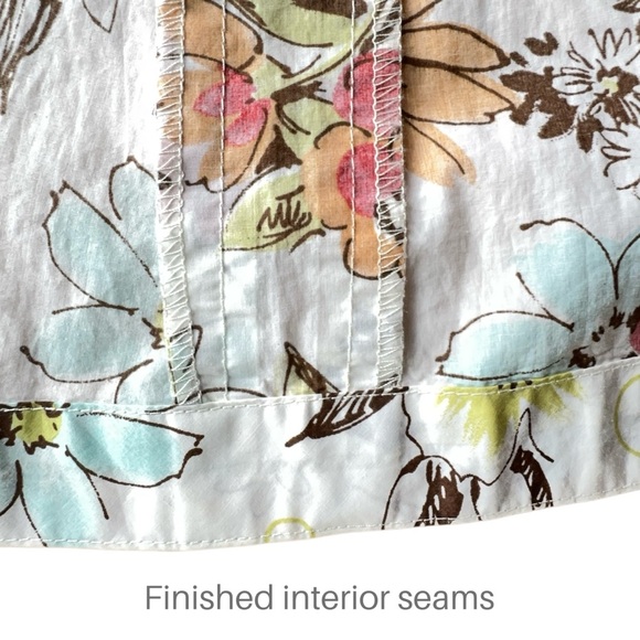 CABI | PURE COTTON FLORAL PLEATED PALAPA SKIRT GORED MULTICOLOR | SIZE: 10 - Picture 5 of 7